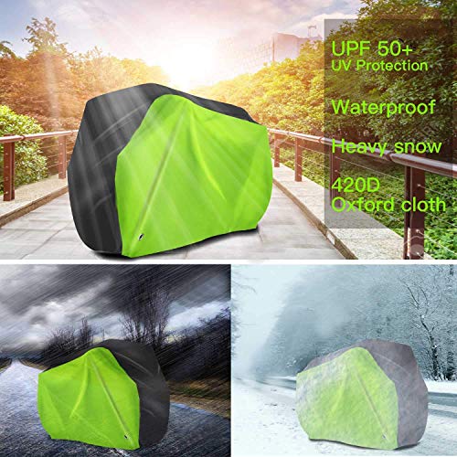 image for HCFGS Bike Cover, 210D Heavy Duty Outdoor Waterproof Bicycle Covers UV