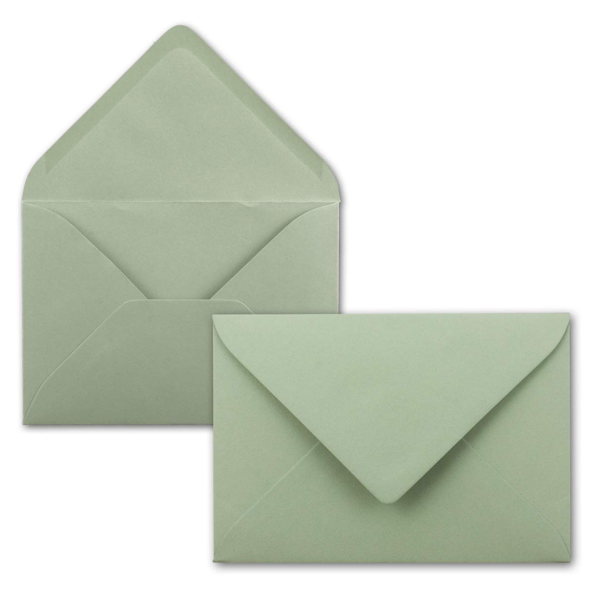 100 Envelopes B6 17.5 x 12.5 cm Eucalyptus Green Wet Seal with Pointed Flap 120gsm for Wedding Greeting Cards Invitations