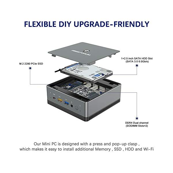 MINISFORUM-UM250-Ryzen-Mini-PC-AMD-Ryzen-5-Pro-2500U-Vega-6-Graphics-256GB-M2-NGFF-SSD-16GB-DDR4-RAM-Triple-Display-Support-Dual-Gigabit-Ethernet-WiFi6-UM250-16-256 MINISFORUM UM250 Ryzen Mini PC; AMD Ryzen 5 Pro 2500U; Vega 6 Graphics; 256GB M.2 NGFF SSD; 16GB DDR4 RAM; Triple…