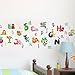 HomeEvolution ABC Animals Alphabet Baby Nursery Kids Peel and Stick Educational Wall Arts Sticker Decals