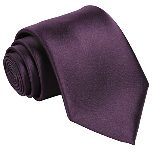 FlowerMoon Formal Ties Classic Solid Satin Necktie Pure Color Tie For Men + Gift Box