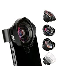 Ulanzi   Lente de cámara de fotos profesional 4 en 1 con clip para smartphones, 10 x Marco, 238° ojo de pez, 2 x Telephoto + 100° de gran angular para iPhone 7 6 6S Plus, SE, Samsung Galaxy S7 S7 Edge, tabletas para smartphones