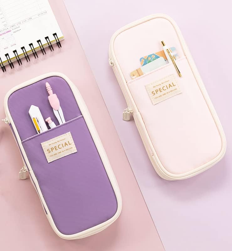 Arnuixty Large Storage Pencil Case Pen Bag with Zipper Big Capacity Pouch Organizer for Office Travel Holder Box