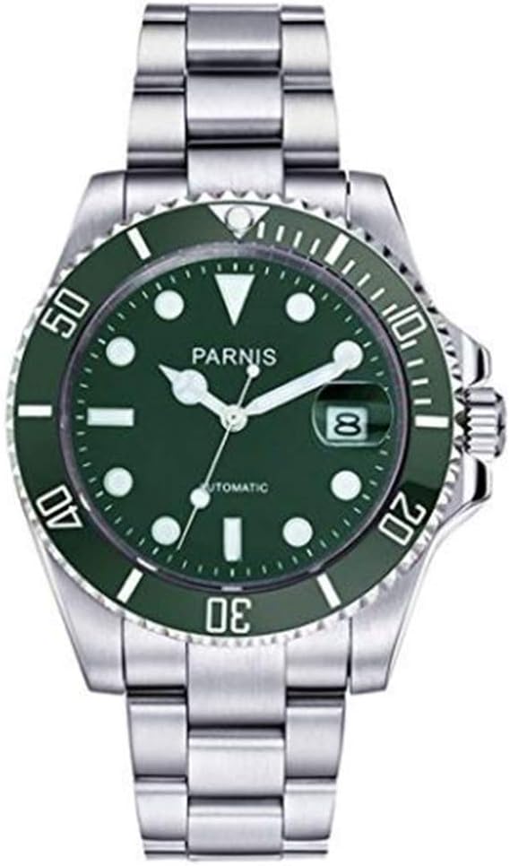 Parnis Bliger 43MM Submariner Green Sapphire Crystal Stainless Steel Automatic Mechanical Men's Watch