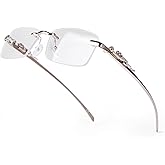 piscm Vintage Rimless Rectangle Sunglasses for Women Men,Trendy Gold Metal Frameless Square Sun Glasses Transparent Eyewear