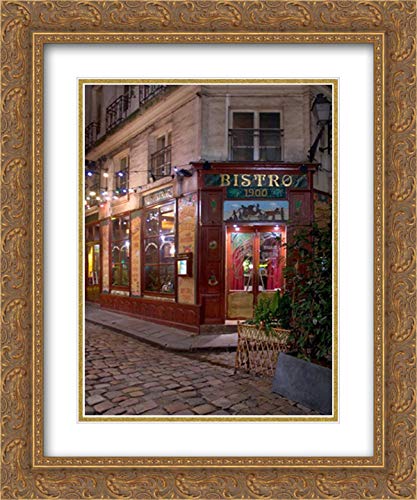 Bistro I900 28x38 Gold Ornate Frame and Double Matted Art Print by Crane, Rita