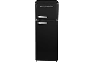 Frigidaire EFR756, 2 Door Apartment Size RETRO Refrigerator with Top Freezer, Chrome Handles, 7.5 cu ft