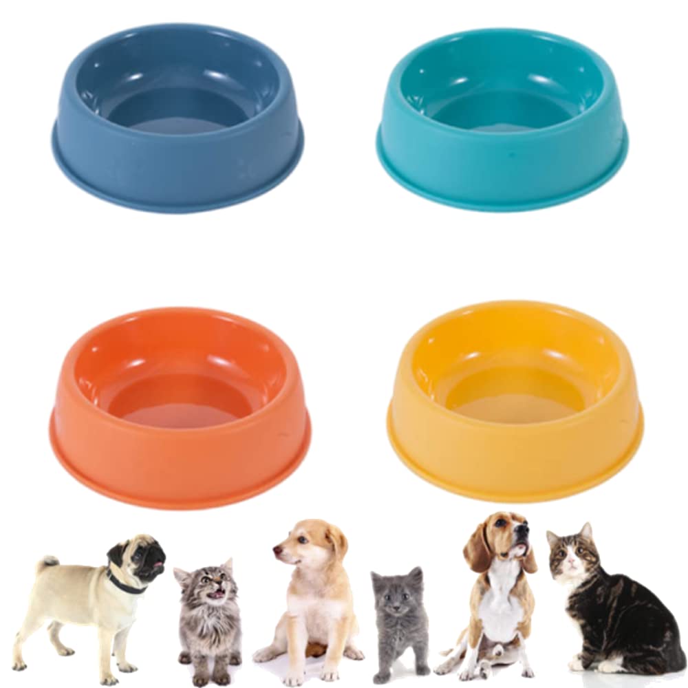 Cat Bowls - 4-Pack of Small Plastic Cat Feeding Bowls, Pet Bowls for Cats and Small Animals.