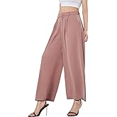 Ufeiyy Women High Waist Casual Flowy Wide Leg Long Pants Trousers for Women Beach Vacation