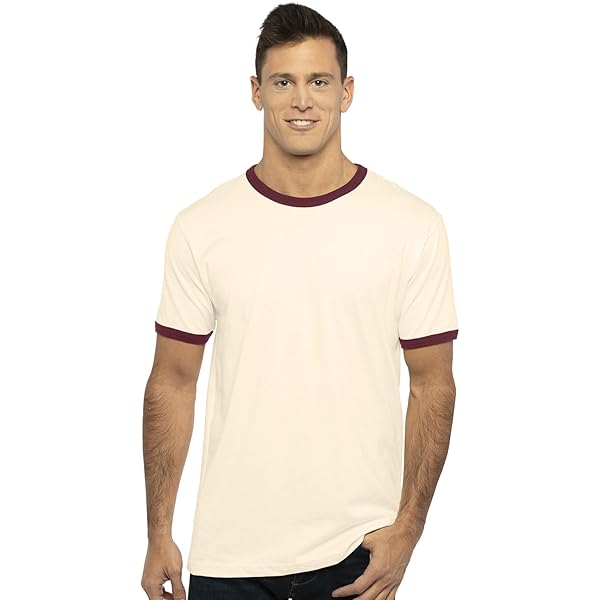 Next Level Unisex Ringer T-Shirt XS NATURL/ FRST GRN