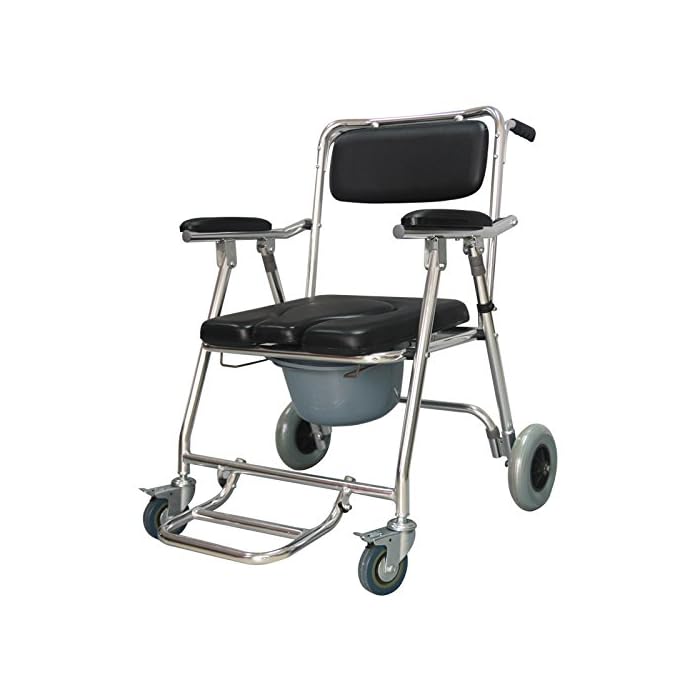 Buy Meylee Wheeled toilet seat for the elderly disabled mobile toilet folding wheelchair Folding