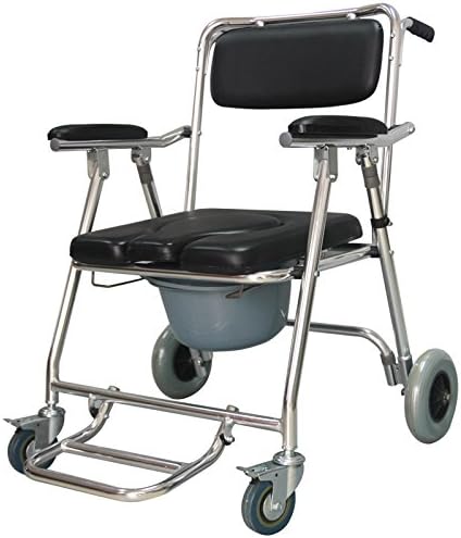 Meylee Wheeled toilet seat for the elderly disabled mobile toilet folding wheelchair Folding Commode