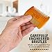 Wooden Beard Comb With Leather Case - Handcrafted Solid Beechwood Beard, Mustache and Head Hair Pocket Combs for Men Dual Action Fine & Coarse Teeth Perfect for Conditioner Oils and Beard Balms