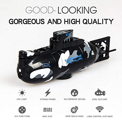 MOGOI RC Boat RC Toy Submarine, 6 Channels 40MHZ Electric Mini Submarine Boat Toy, Mini Rechargeable Remote Control Boat Submarine Ship Diving Boat in Water for Boys Girls - Thumbnail 2