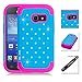 [ Samsung Galaxy Ace Style / SM-G310 / S765C ] ToPerk (TM) Luxury Spot Diamond Dual Layer Armor Case + Free Screen Protector & Stylus Pen As Bundle Sale - Blue
