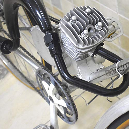 sthus 49cc 60cc 66cc 80cc High-Performance Racing Motorized Bicycle Gas Engine Motor Parts Muffler Expansion Chamber Exhaust Pipe - Black