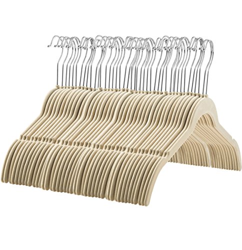 image for ZOBER Velvet Shirt/Dress Hangers - (120-Pack) Non-Slip Velvet Material