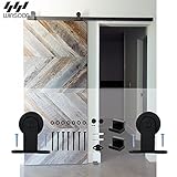 WINSOON 16 FT Interior Indoor Sliding Barn Door Hardware Track Kit T Shaped Style Closet Rail Fit for Single Wooden Door