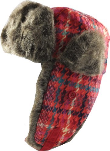 Chaos Brothers Big Girls' Gorgeous Girly Trapper Hat 58 Cm Red Plaid