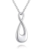 YWN Sterling Silver Infinity Urn Pendant Necklace for Ashes Holder Memorial Keepsake, Cremation Jewelry for Human/Pet