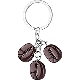 Tofwaol Coffee Bean Keychain Accessories for Coffee Lovers Gifts for Women Men Coffee Themed Gifts for Mom Dad Coffee Stuff Cute Coffee Key Ring Pendant Charms for Car Keys Purse Bag Decoration