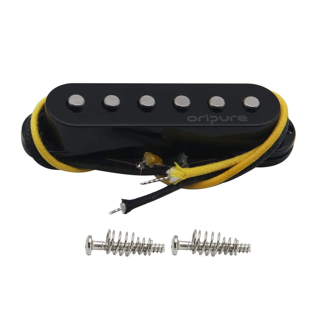 OriPure Vintage Flat-Pole Strat Pickups Alnico 5 Single Coil Pickup Black Bridge Pickups TFF566
