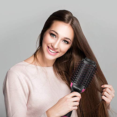 Hair Dryer Brush, SMZCTYI 3 IN 1 Electric One Step Hair Dryer & Volumizer & Styler, Negative Ion Anti-Scald Hot Air Brush, Salon Hair Straightener with Fast Drying & Cool Setting for All Hairstyles