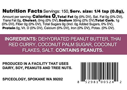 Spiceology Thai Peanut BBQ Rub | All-Natural Indian Curry Seasoning Spice Blend | 4.3 oz Bulk Container
