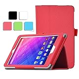 IVSO Acer Iconia ONE B1-770 Case, PU Leather Slim-Book Stand Cover Case-for Acer Iconia ONE B1-770 Tablet (Red)