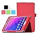 IVSO Acer Iconia ONE B1-770 Case, PU Leather Slim-Book Stand Cover Case-for Acer Iconia ONE B1-770 Tablet (Red)