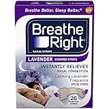 Breathe Right Nasal Strips to Stop Snoring, Drug-Free, Calming Lavender, 26 count