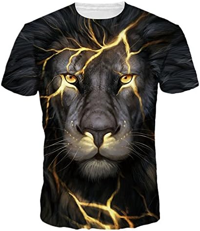 Mclochy Unisex 3D Wolf T Shirts Couples Summer Short Sleeve T-Shirts Casual Tees
