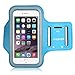iPhone 6s Plus / iPhone 6 Plus Armband, MoKo Sweatproof Sports Armband Workout Running Arm Band for iPhone 6S Plus, 6 Plus, Galaxy Note4, J7, Honor 5X, BLU 5.5, Light Blue(Fits Arm Girth 10.8