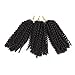3 Packs/lot (Total 9 Bundles)Eunice Hair Marlybob Crochet Hair Afro Kinky Curly Hair Crochet Braids Curly Wave Crochet Braiding Hair Synthetic Hair Extension 3 Bundles/Pack 3 Packs/Lot (8 inch, black)