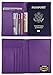 Travelambo RFID Blocking Genuine Leather Passport Holder Wallet Cover(purple)