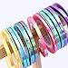Nail Art Striping Tape Lines 18 pcs Mermaid Candy Color Adhesive Nail Stickers,Rolls Nail Strips Tape Decals for Design Hologram Purple Blue Grey Line Nail Art