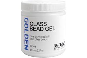 GOLDEN ARTIST COLORS GOLDEN Glass Bead Gel, 8 fl. oz. Jar, Professional Acrylic Gel Medium, Transparent