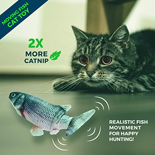 Tower General Floppy Fish Cat Toy; Realistic Flopping fish toy