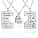 3pcs Family Pendant Necklace Set - Father and Mother I Love U Gift for Daughter Dad Mom New Year