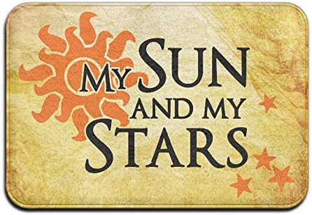 My Sun And My Stars Rectangular Doormat Funny Non-shedding Thickness 2-inch(approx. 4.5 Cm) Point Plastic Anti-slip Base Welcome Mat