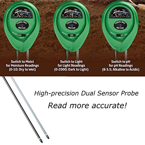 image for Antonki Soil Ph Meter Soil Tester Ph/Moisure/Light Meter Plant Sunligh
