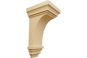 Ekena Millwork CORW07X07X14JEAL Jumbo Jefferson Wood Corbels, 7"W x 7 3/4"D x 14"H, Alder