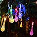 Solar Strings Lights, 20 Feet 20 LED Water Drop Solar Fairy Lights, Waterproof Lights for Garden, Patio, Yard, Home, Parties- Multi Color