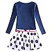 Novatx Long Sleeve Soft Baby Girl Dress H5081 Navy (5/6y)