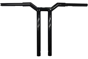 Dominator Industries 1 1/4 inch Lane Splitter MX-T Bar, 16 inch Rise, Gloss Black for 1996-2018 Dyna, Softail and Sportster