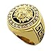 Hip Hop Medusa Head Gold Tone Men Ring #2