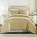 HC COLLECTION Duvet Cover - Beige King Size Duvet Cover - 3 Piece Soft Breathable Microfiber Duvet Cover Set with Zipper Closure & 2 Pillow Shams