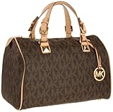 MICHAEL Michael Kors Logo Grayson Large Satchel,Brown,one size