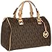 MICHAEL Michael Kors Logo Grayson Large Satchel,Brown,one size