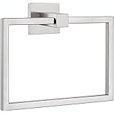 APLusee Brushed Nickel Towel Ring, 304 Stainless Steel Square Bathroom Towel Holder, Wall Mounted